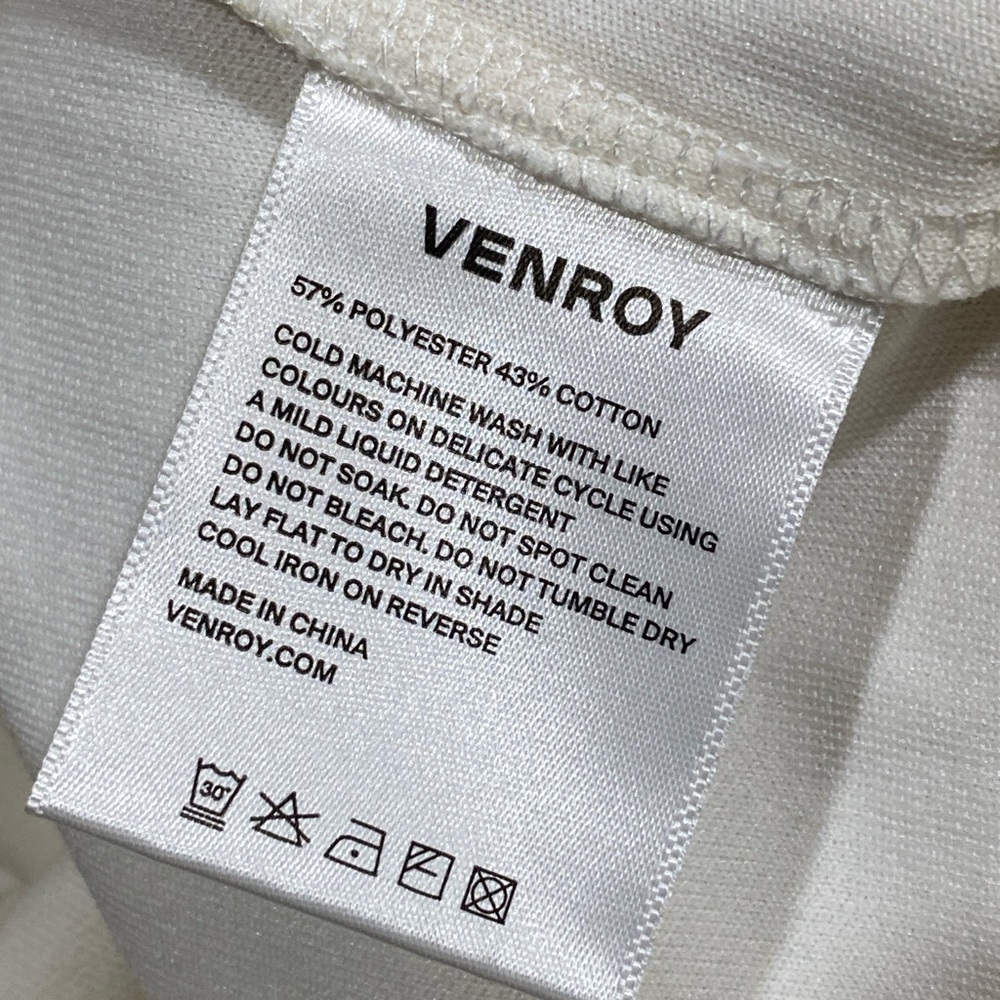 Venroy Cream Wide Leg Pants with Red Side Stripe - Picture 9 of 9